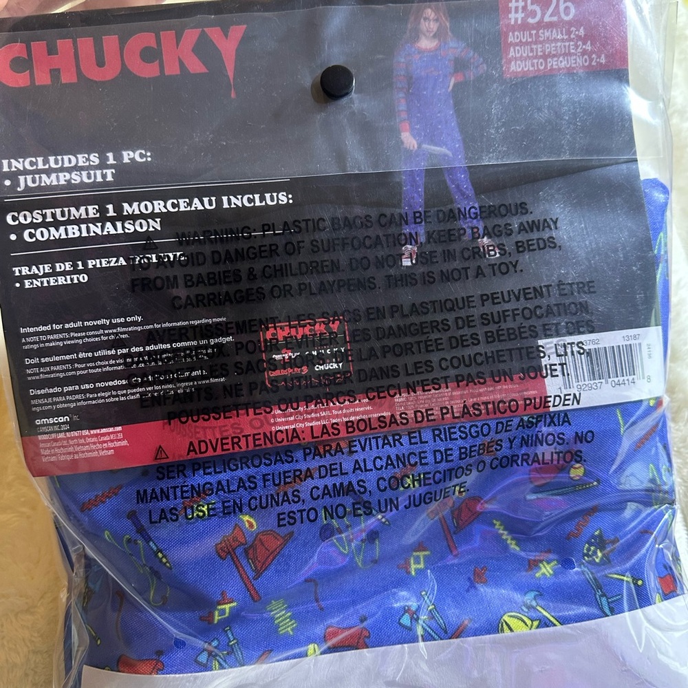 Party City Chucky Child Costume - Blue and Red
